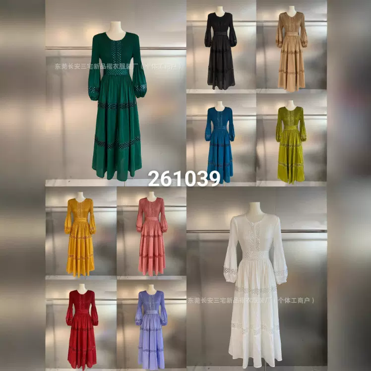 非洲批发三宅褶皱大码连衣裙欧美设计感优雅长袖收腰礼服厂家直销