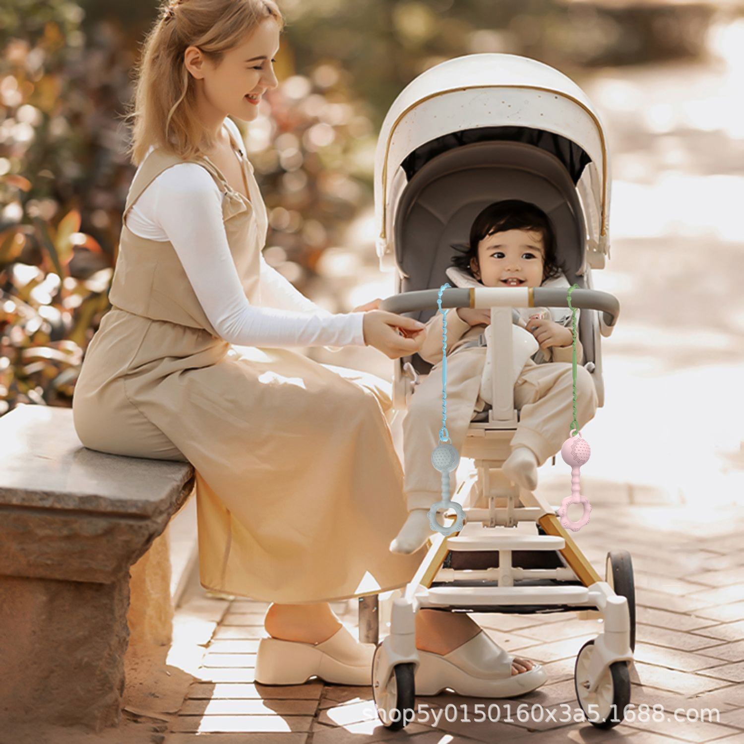 Botella de alimentación de silicona al por mayor transfronteriza cadena anti-perdida de silicona multifuncional cuerda anti-caída botella de alimentación taza de agua clip de pezón cuerda fija