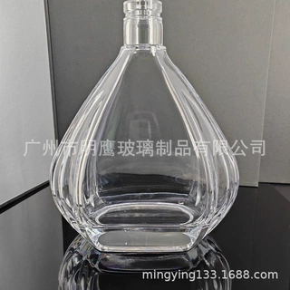 新款晶质料水晶异形1000ml玻璃酒瓶洋酒瓶玻璃瓶威士忌白兰地酒瓶