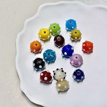 进口尼泊尔复古老琉璃珠古法散珠 饰品diy手链项链配件佛牌链实色