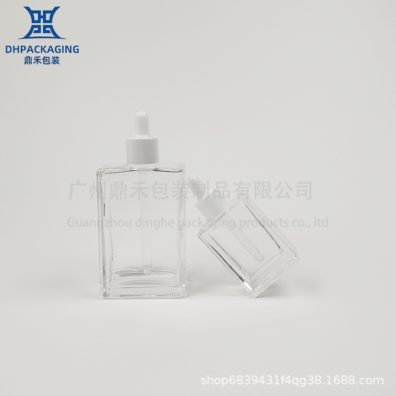 现货方形50ml精油 玻璃滴管瓶精华分装瓶乳液30ml120ml香水玻璃瓶