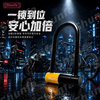 电动车 U 型锁 实心合金钢防剪防盗锁摩托车自行车通用锁具支持批