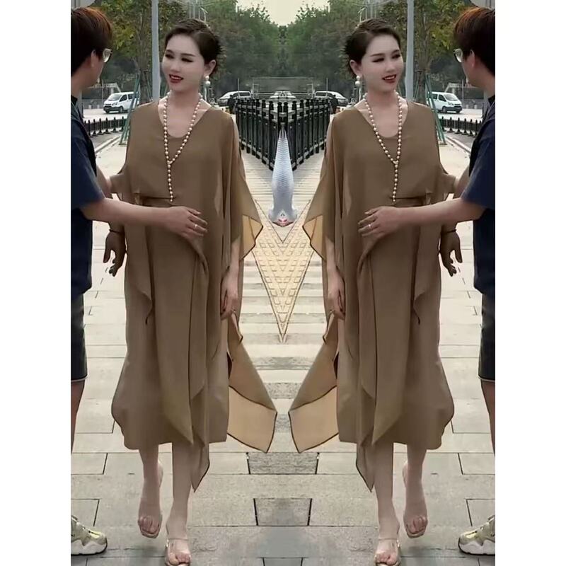 Elegant Goddess Style Dress for Women 2025 Summer New Fashion Versatile Mid-Length Slimming Stylish Skirt Trend Elegant Goddess Style Dress for Women 2025 Summer New Fashion Versatile Mid-Length Slimming Stylish Skirt Trend