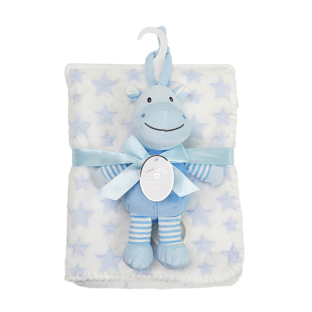 Mantra de franela + juego de juguetes de campana recién nacido apaciguador mantas de peluche suaves mantas para bebés de otoño y invierno