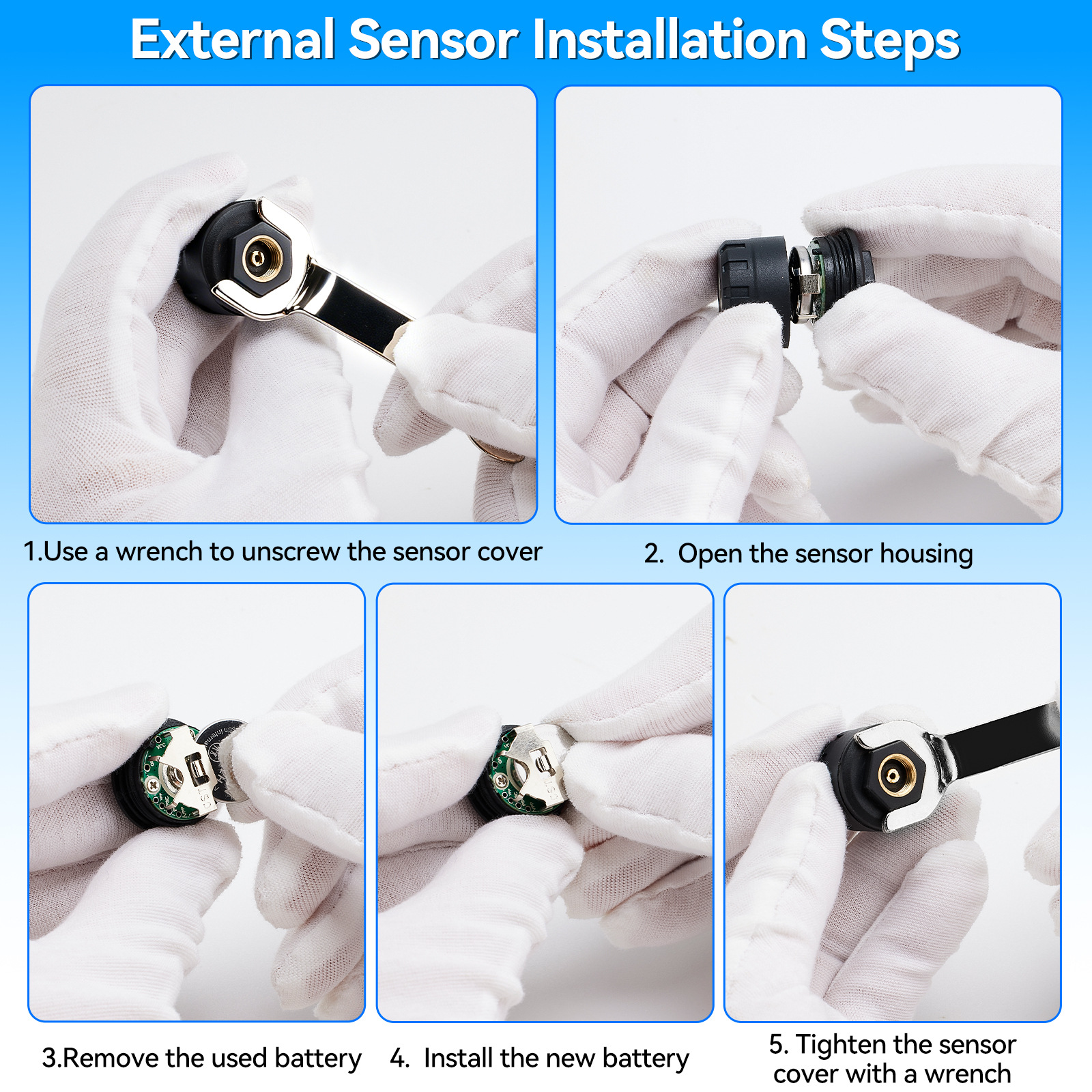 Woliip Solar Tpms Car Tire Pressure Monitoring System Wireless Sensor High-Precision Digital Display