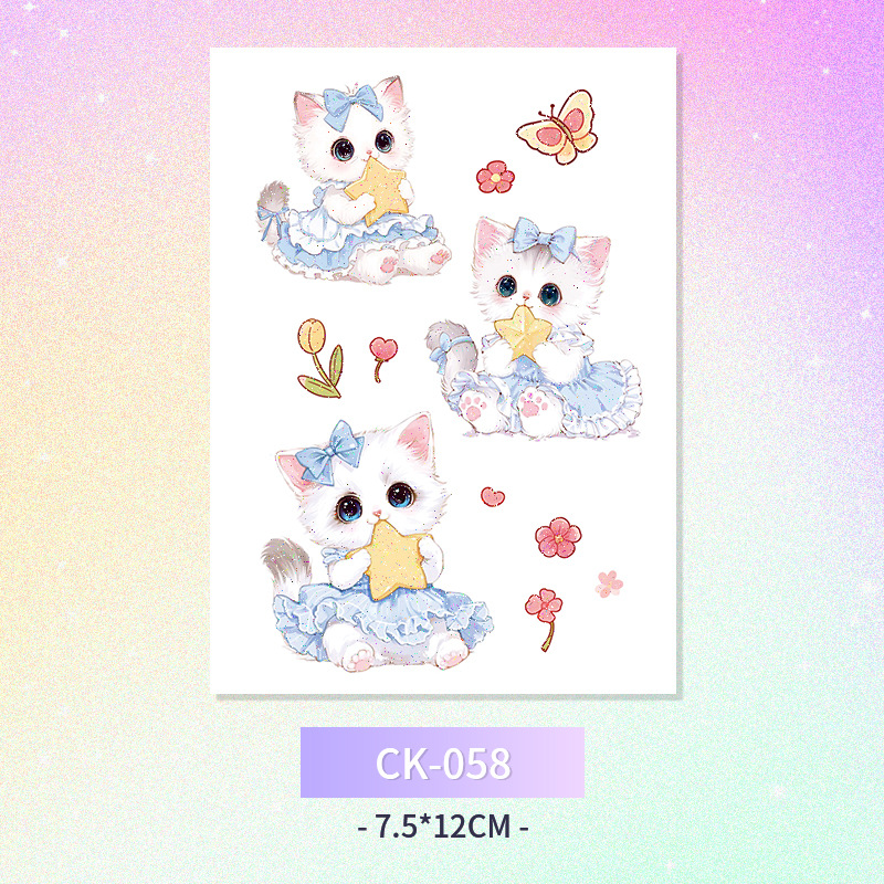 Glitter mariposa cara pegatinas tatuaje pegatinas hadas lavable impermeable de larga duración lindo unicornio ciervo Luna Estrella Planeta