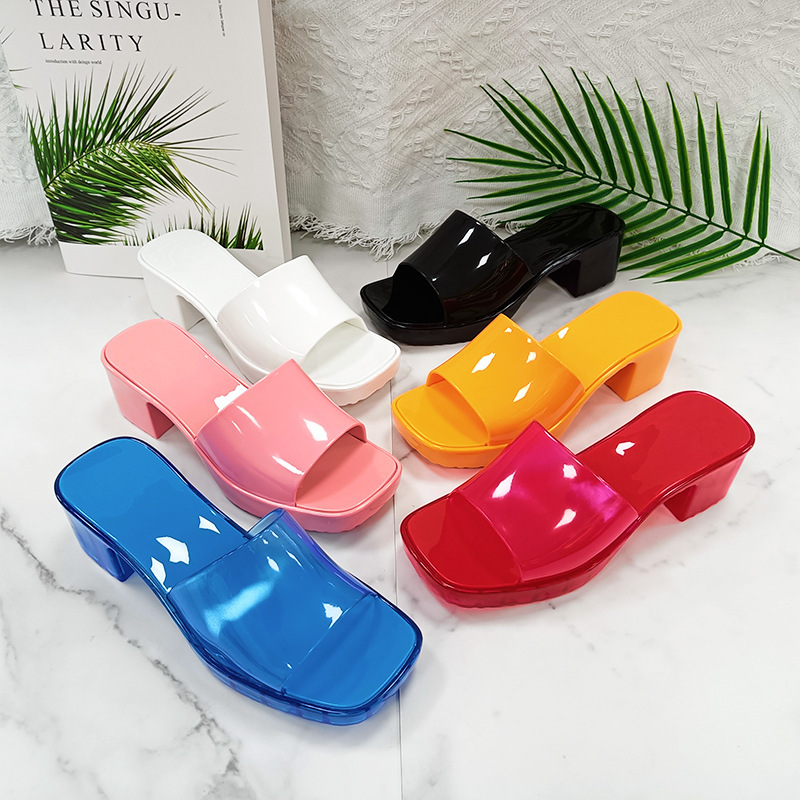 Women's slippers summer High heels slipper High heel sandals High heel cross-border Amazon Fashion women's shoes