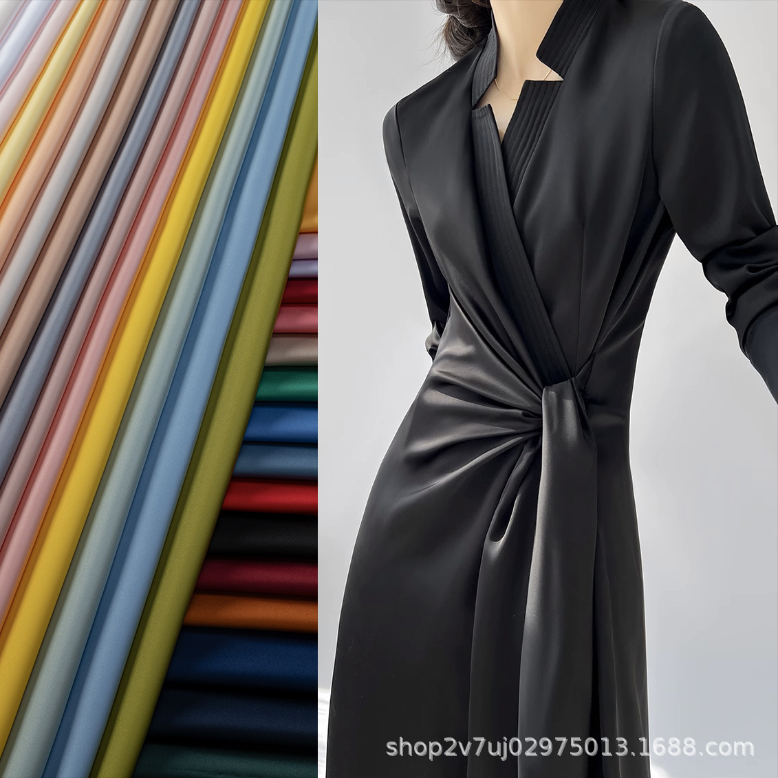 薄款弹力哑光缎面布料冰感绸缎礼服吊带衬衣睡衣旗袍服装设计面料