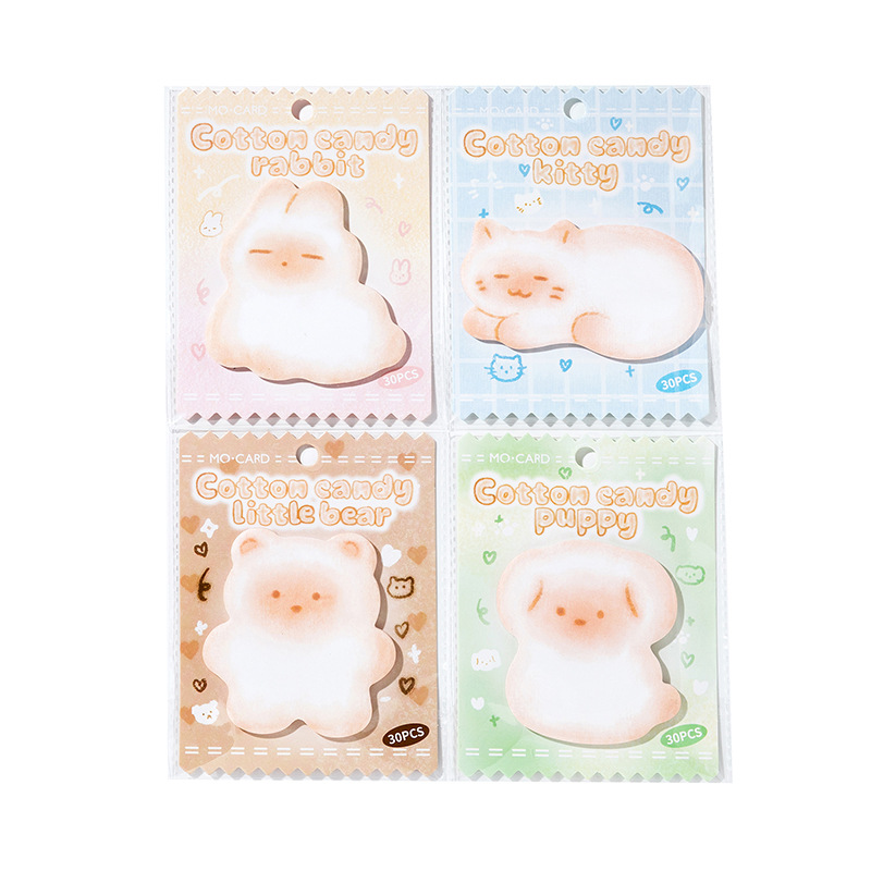 Mo tinta adorable pasta de post-it, serie de marshmallow suave, papel de notas para escribir, mensaje de los estudiantes en forma especial N veces pegatinas