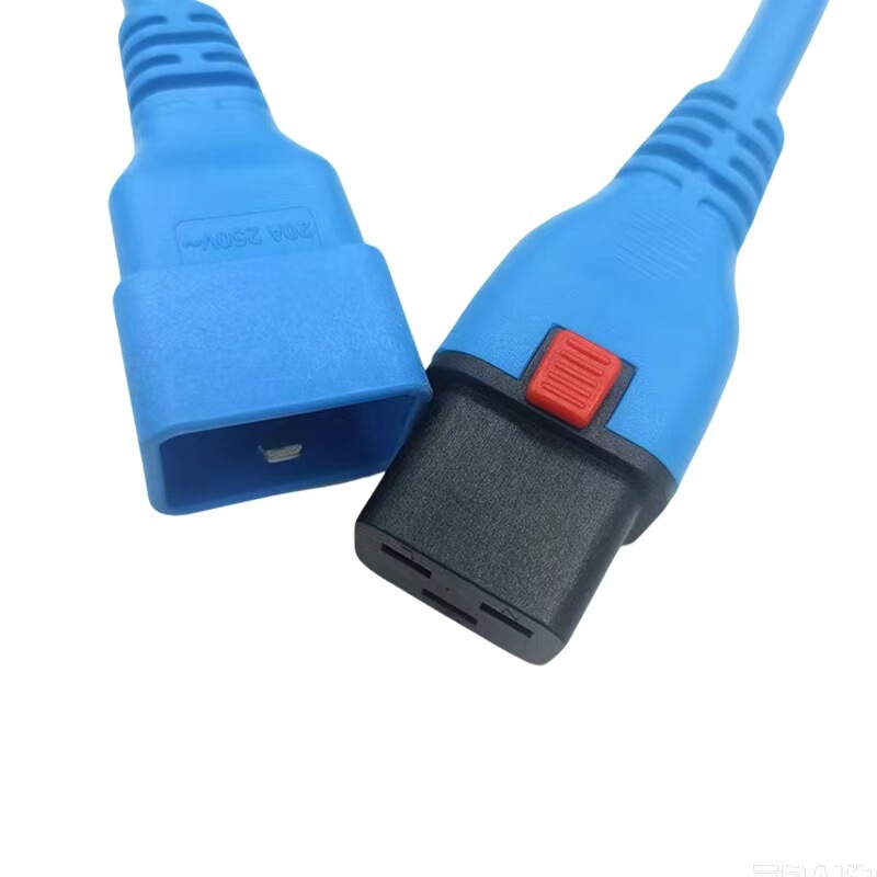 Manufacturer Supplies 20A Locking Plug C19 Male to Female Extension Cable, Locking C19 to C20 Power Cable
