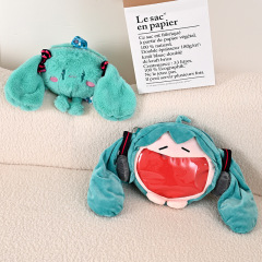 Initial D Miku Plush Bag Large Capacity Women's Japanese Crossbody Pain Bag Cute Soft Smile Pain Bag