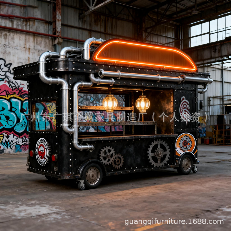 户外广场移动餐车游动售卖亭商业街商铺广州售货车制作