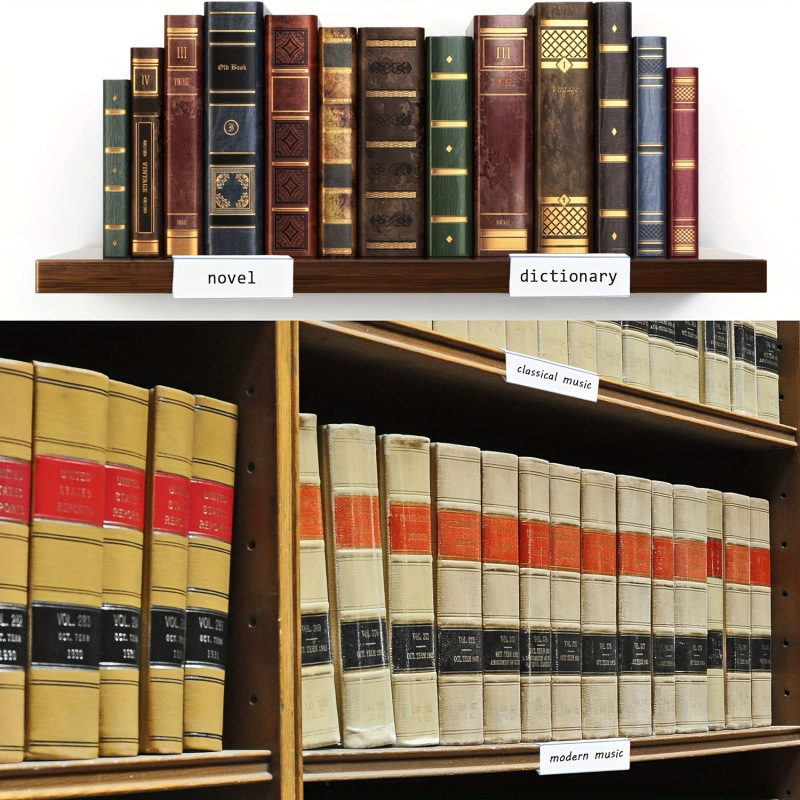 Transparent plastic shelf label holders with blank inserts