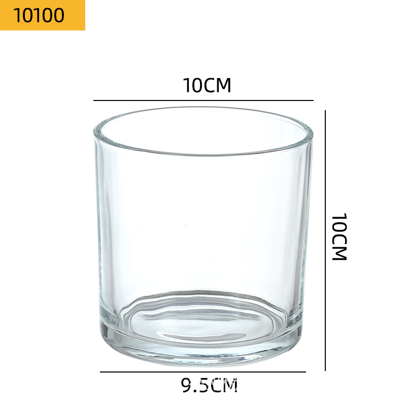 Portavelas de Vidrio Transparente Simple al por Mayor, Decoración de Dormitorio DIY, Vaso para Velas de Aromaterapia, Frasco Vacío para Velas, Decoración del Hogar