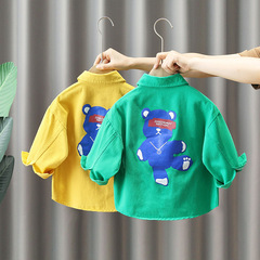 896男童襯衫童裝2023新款春秋兒童中小童卡通襯衣秋裝韓版上衣潮