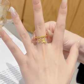2025新款时尚百搭【马上有钱】戒指女轻奢设计感生肖开口戒指环