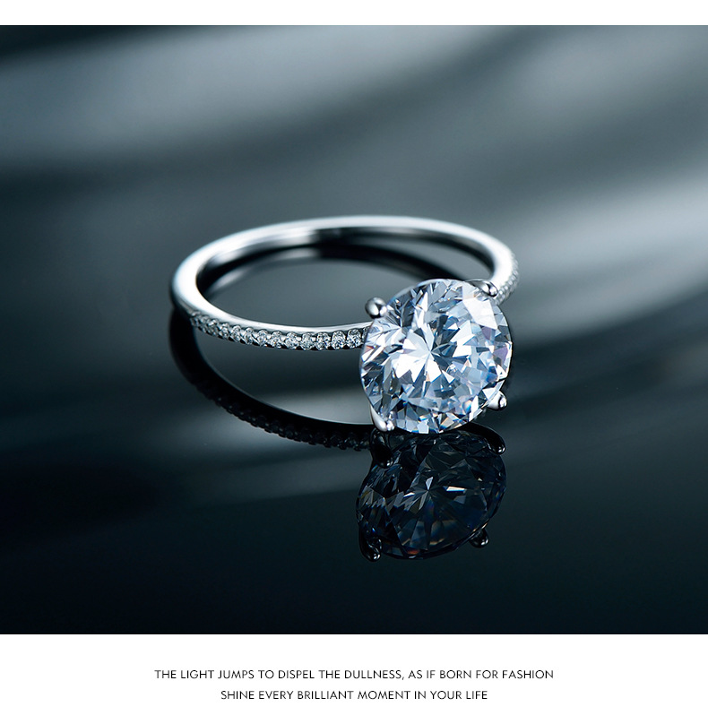 Fashion Geometric Sterling Silver Inlay Zircon Rings 1 Piece