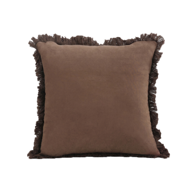 Moderno simple algodón sólido lino contra la funda de almohada silencioso viento multicolor cuadrado bordado encaje sala de estar oficina abraza funda de almohada image 8