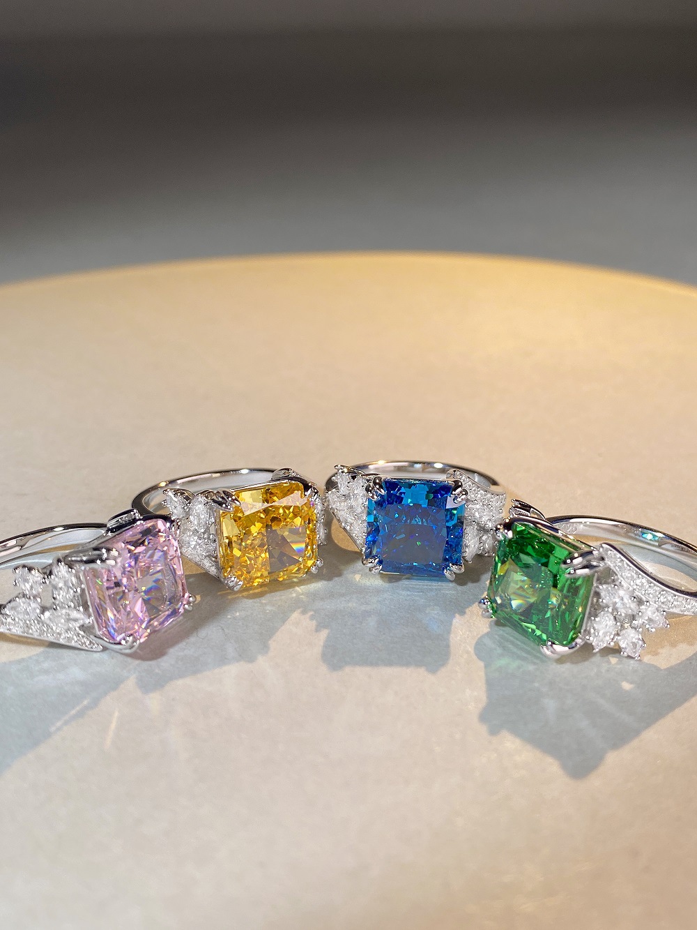 Fashion Square Sterling Silver Plating Zircon Rings 1 Piece