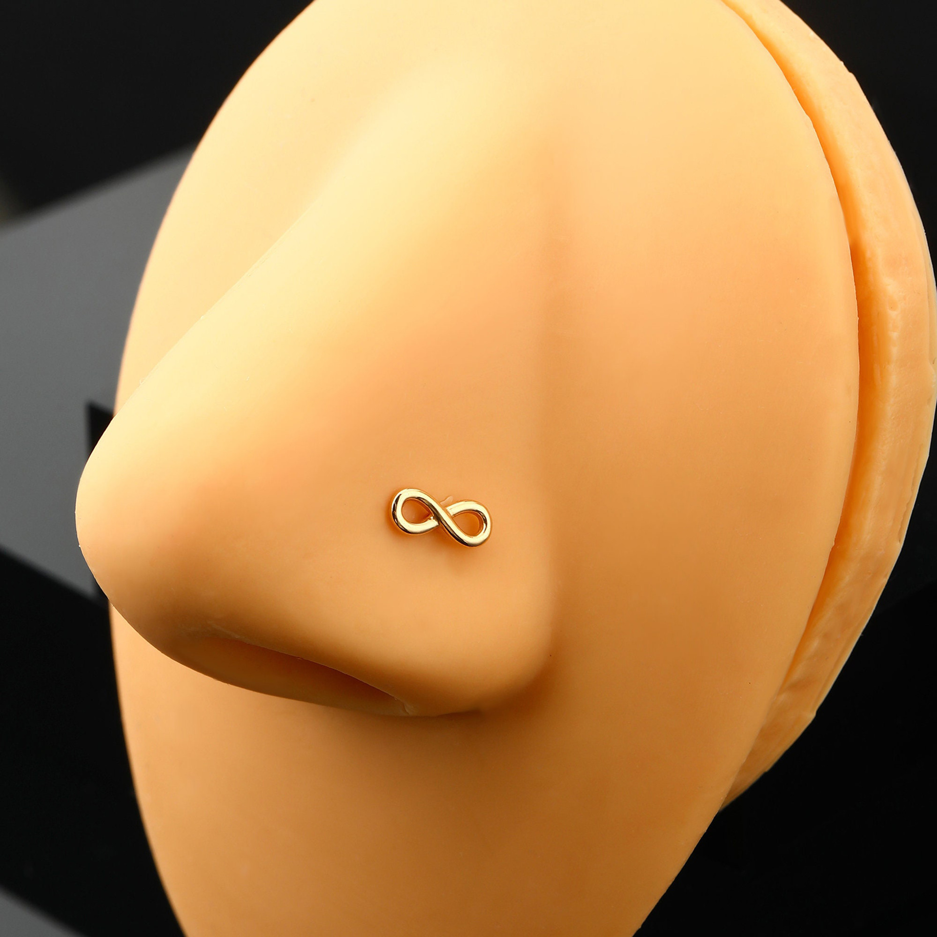S925 Sterling Silver Infinity Nose Stud Hypoallergenic Piercing_voghion.com