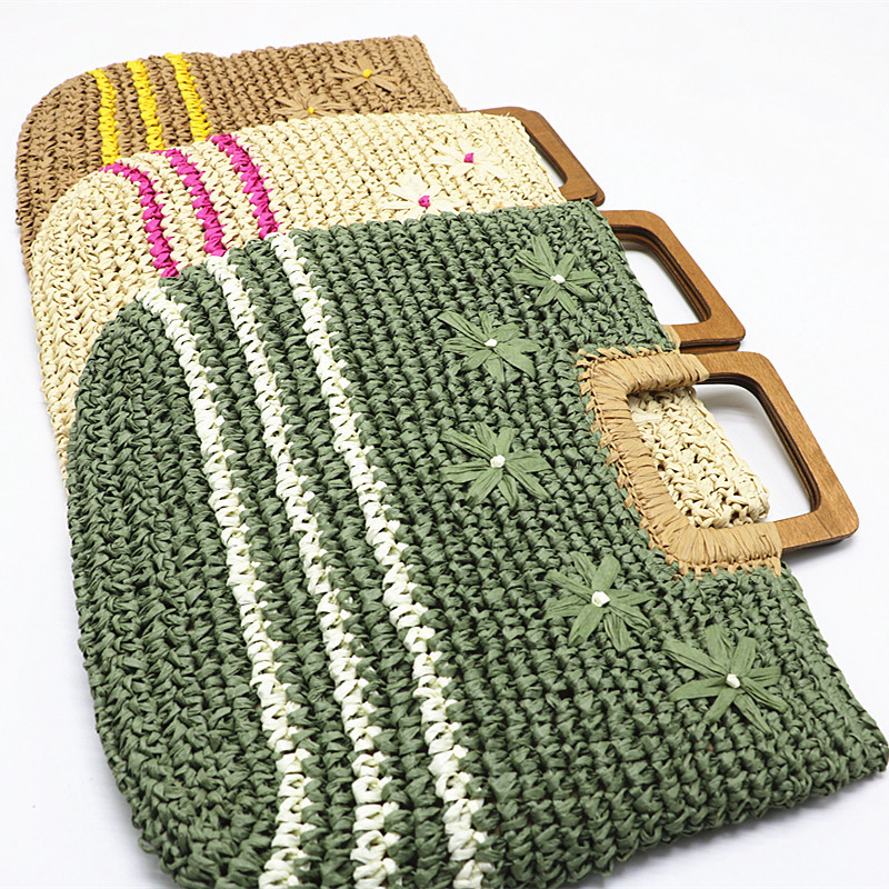 719g Weight Zipper Closure Type Top Handle Strap Type Straw Bag Bags Type Casual Occasion Straw Material Color Block Pattern Spring&Summer Season Women's Gender Vacation Style Square Shape Medium Size Women's Medium Straw Color Block Vacation Square Zipper Straw Bag 2