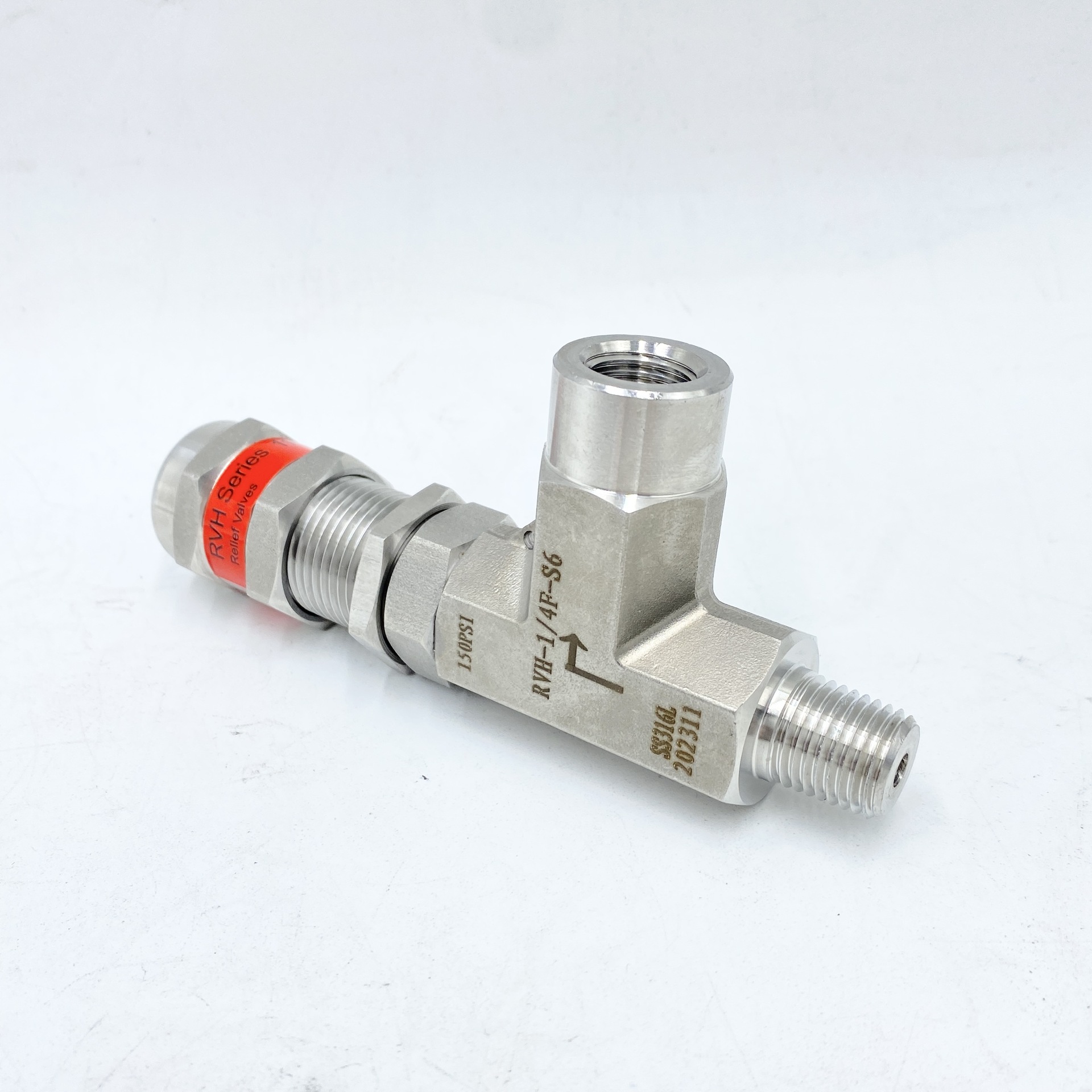 316L不锈钢弹簧式气体卡套高压安全阀 泄压针型阀减压器内NPT防腐