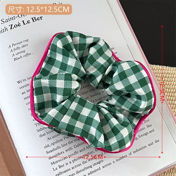 19#green plaid hair circle