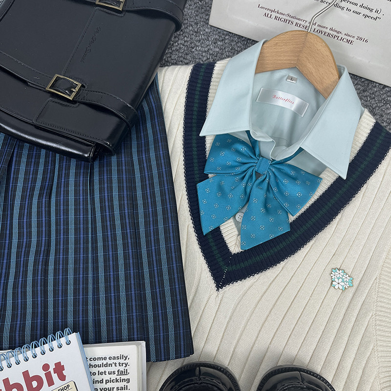 【Xiaoxing】Kyushu Private School Original New Japanese Style JK Plaid Skirt, Cute Campus Style JK Uniform Pleated Skirt for Autumn and Winter