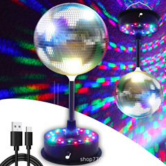 24RGB LED鏡面反射ディスコライトボール回転モーター吊り下げ式ライトスタンドディスコボールライト