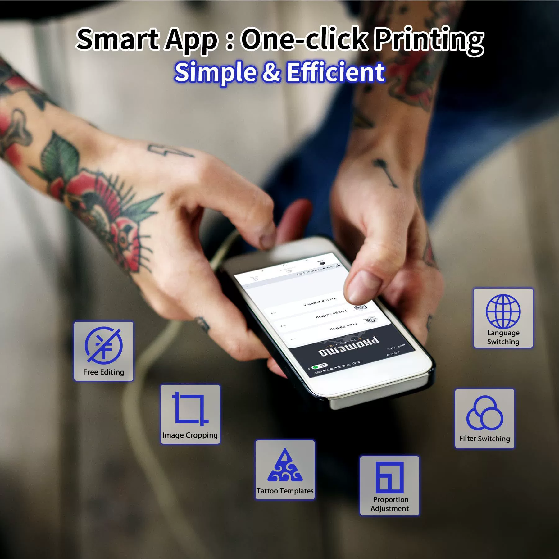 Тату принтер Bluetooth соединение термический перенос машина