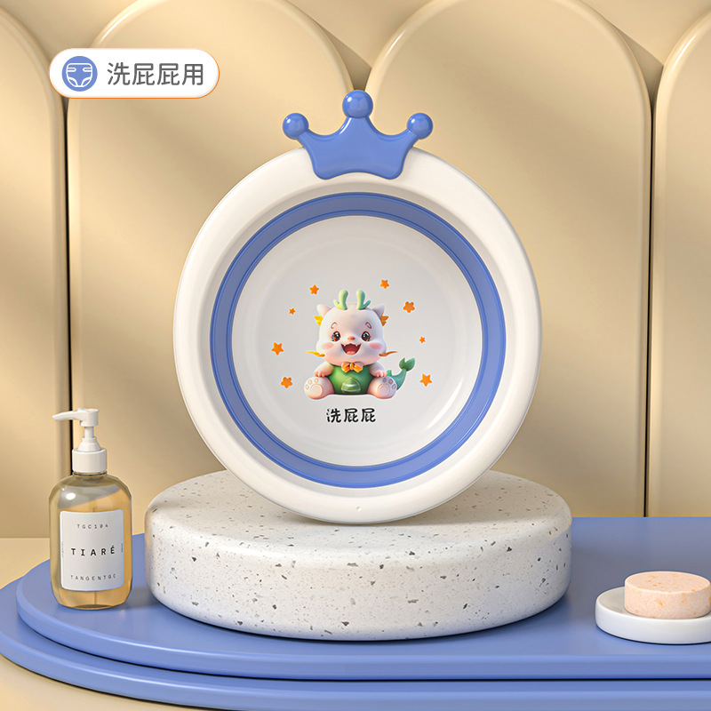 Lavabo plegable para niños, lavabo portátil para recién nacidos, lavabo de plástico grueso para bebés, lavabo pequeño para bebés domésticos