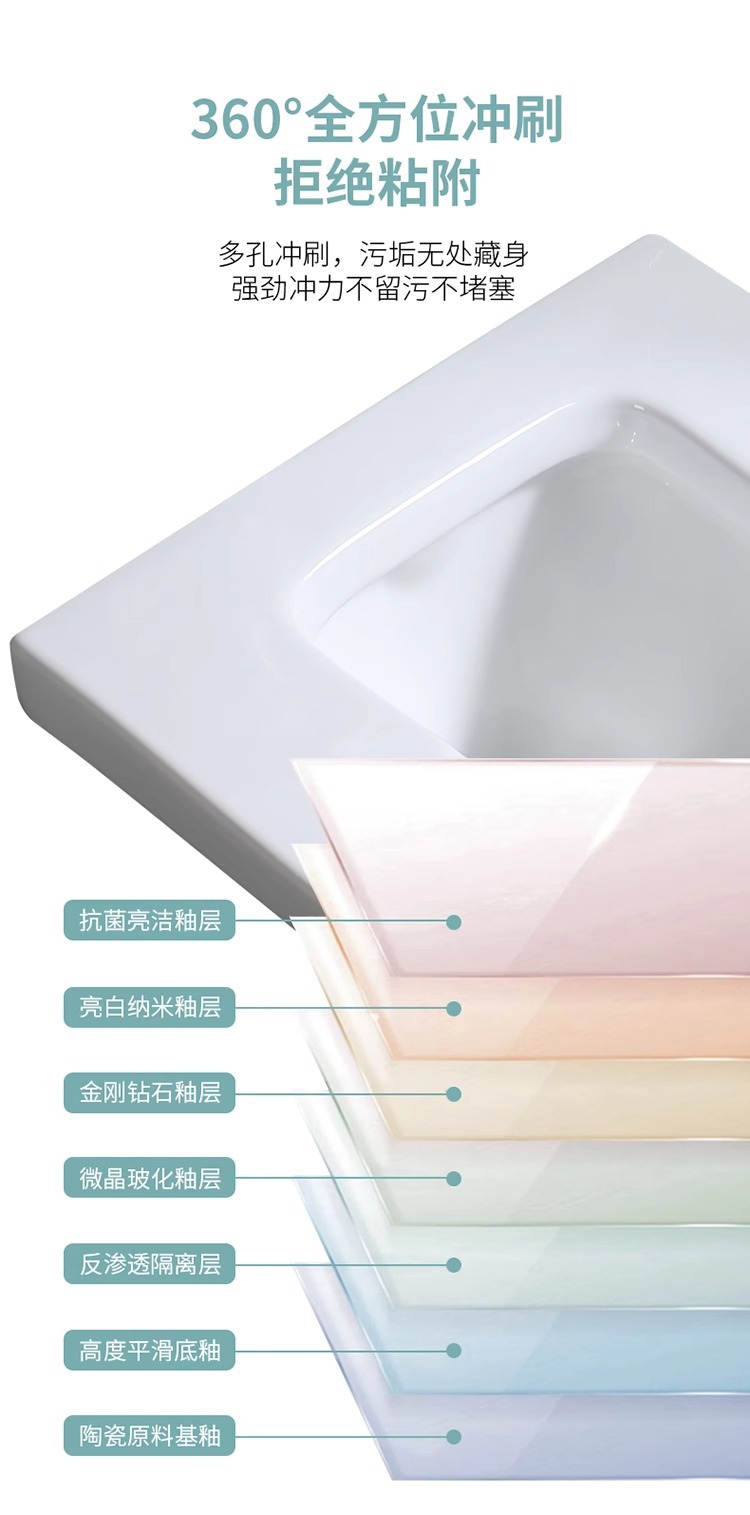 Large-sized squat toilet, squat pit-type flushing tank, complete squat toilet, anti-odor bathroom, household toilet bowl, toilet bowl undefined