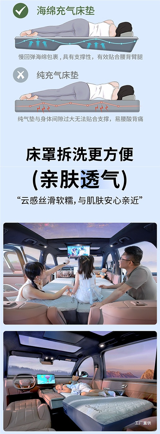Ledo L90/L60 Car Mattress Xpeng P7+ Inflatable Mattress Main and Passenger Sleeping Artifact Lunch Break Camping Style Mat