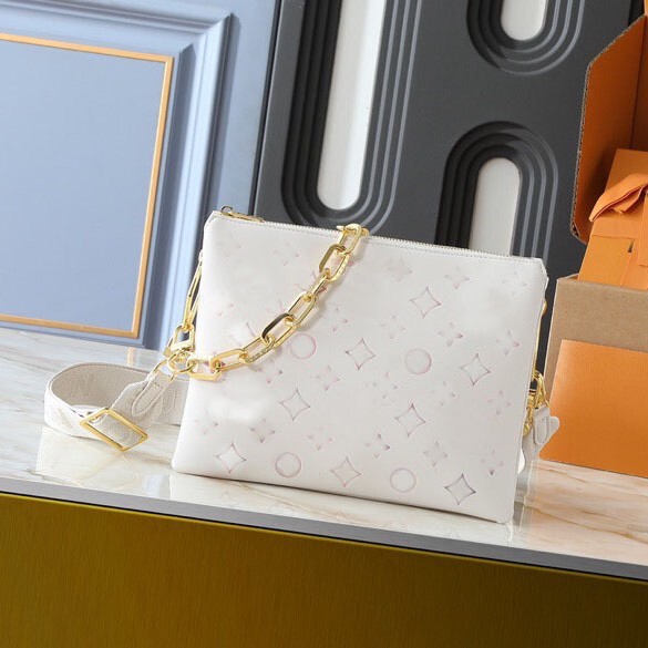 Lv Coussin Pm Goatskin Pink Gradient Cross-Body Chain Bag