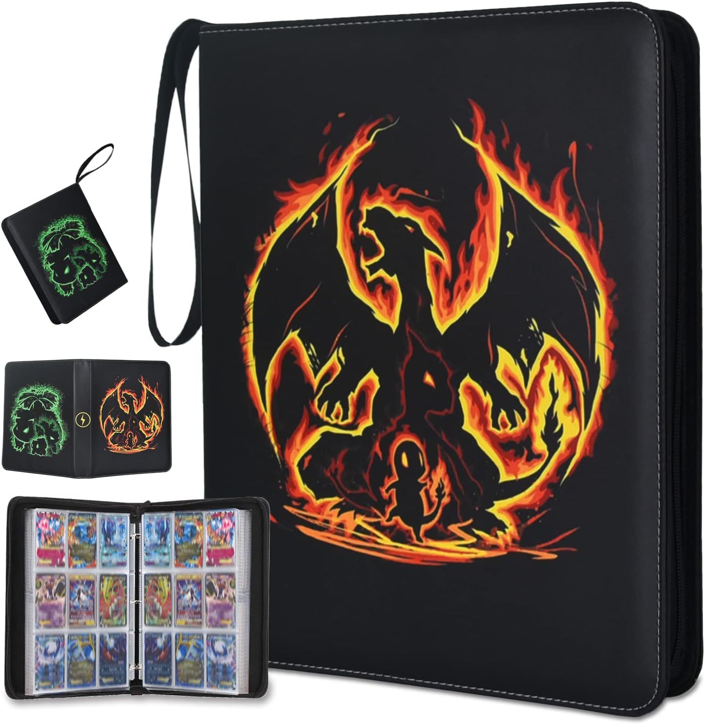 Amazon popular libro de tarjetas de bebé mágico 4 rejilla 9 rejilla libro de colección de tarjetas de cremallera PU de hojas sueltas Bao Ke Meng libro de tarjetas