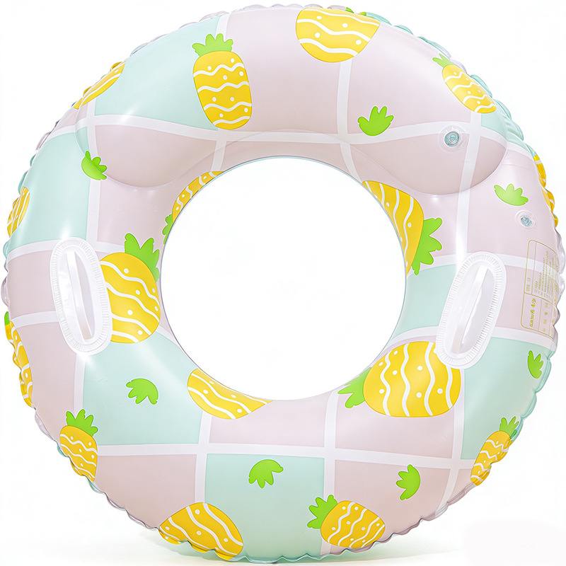 Transfronterizos ampliados con mango de barco de anclaje arco iris anillo de natación para adultos anillo de natación infláble arco iris de gran tamaño para hombres y mujeres