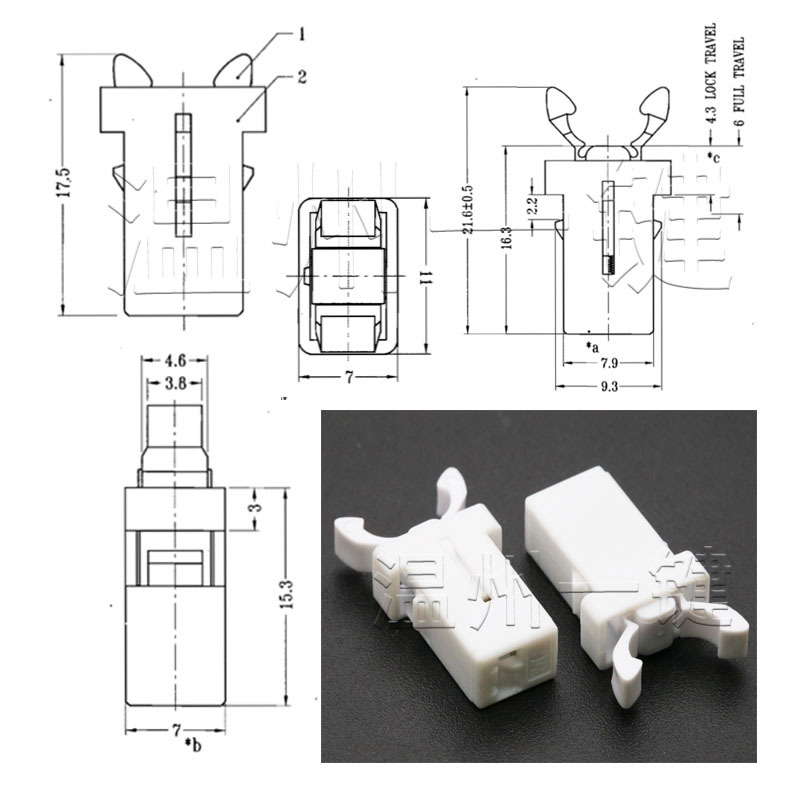 Công tắc khóa cửa thùng rác nhựa đẩy-loại Micro Switch khóa ô tô đựng kính khóa có sẵn hàng bán buôn