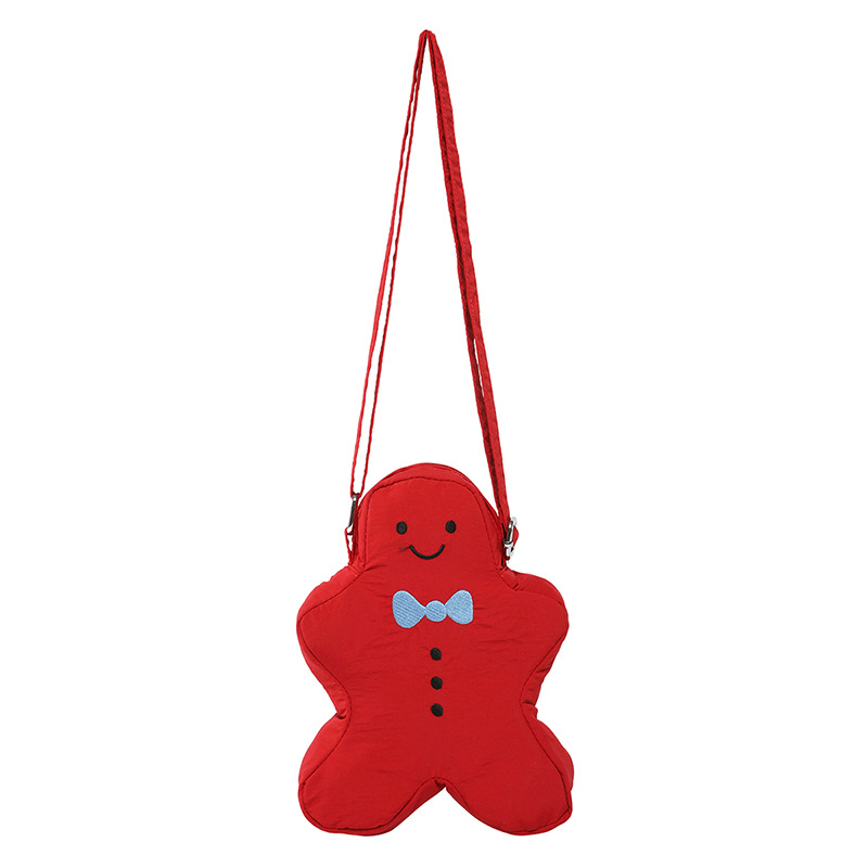 Bolso pequeño de hombre de pan de jengibre de Navidad 2025 verano nuevo bolso femenino diseño de nicho bolso de hombro lindo bolso de lona