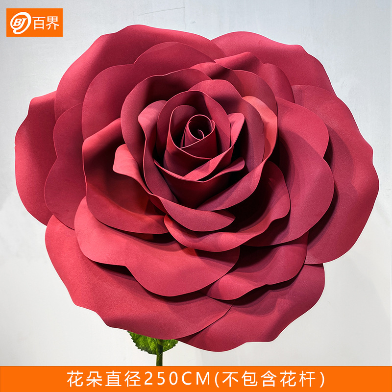 大型手作りバラの花EVA屋外巨大花ウェディング結婚式装飾品ショッピングモールウィンドウネット人気装飾|undefined
