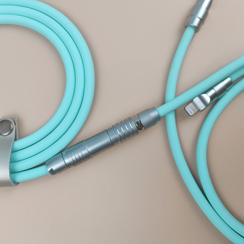 Tipo C enchufe de aire de silicona cable de datos de carga rápida reemplazo de la cabeza para Apple 15 Android línea principal 1 M línea auxiliar 0,5 M