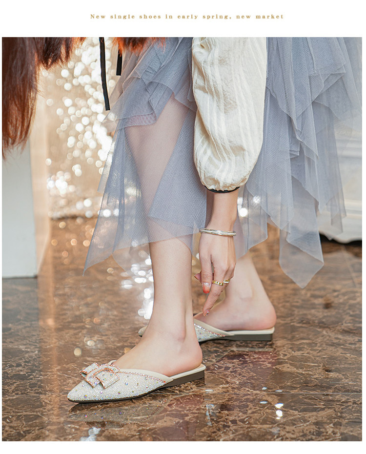 2023 spring and summer new outerwear all-match net red low-heeled sandals pointed toe Muller drag_voghion.com