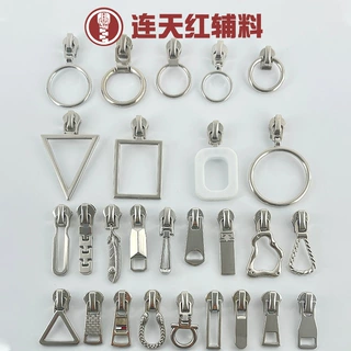 定制锌合金拉链扣3号亮银色拉链头金属自锁拉头服装外套拉链配件