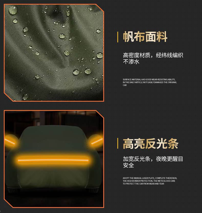 Car Cover Thickened Canvas Car Cover Waterproof Rainproof Sunshade Dustproof Car Cover for Sedan Household Suv Universal Car Cover