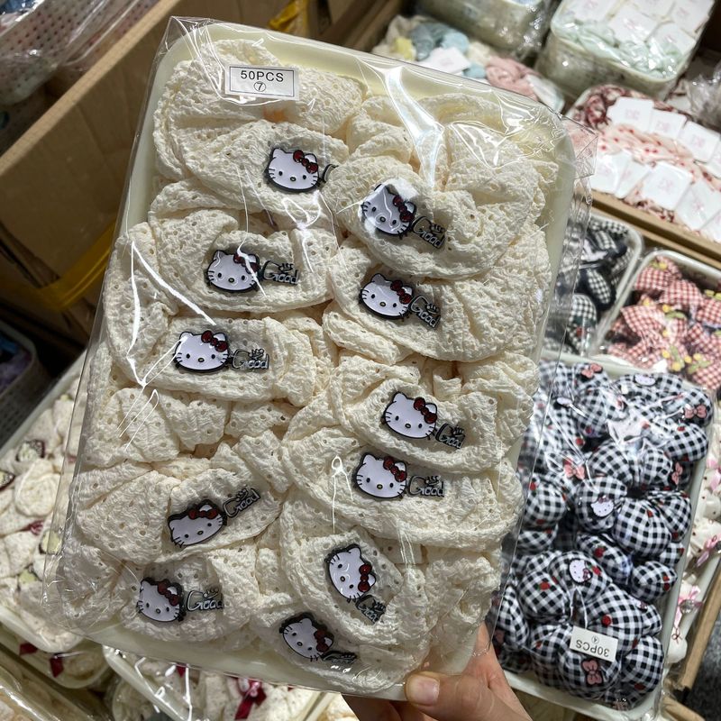 新しい KT 猫腸リングレースメッシュパールホワイトシンプルな雰囲気甘い気質ヘアリング卸売義烏|undefined