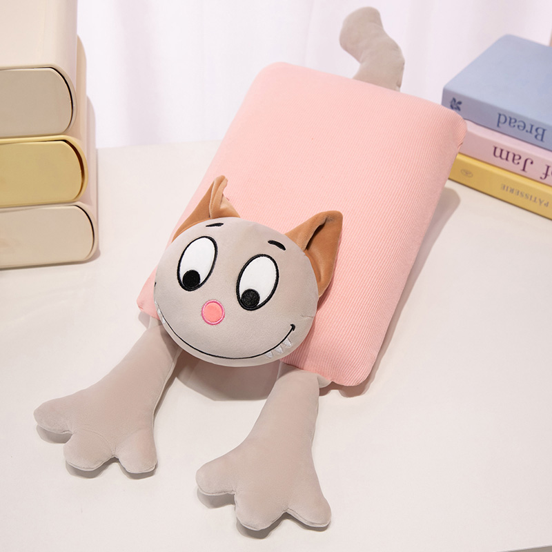 Almohada para Siesta de Gato Animado Desmontable, Lavable para Aula
