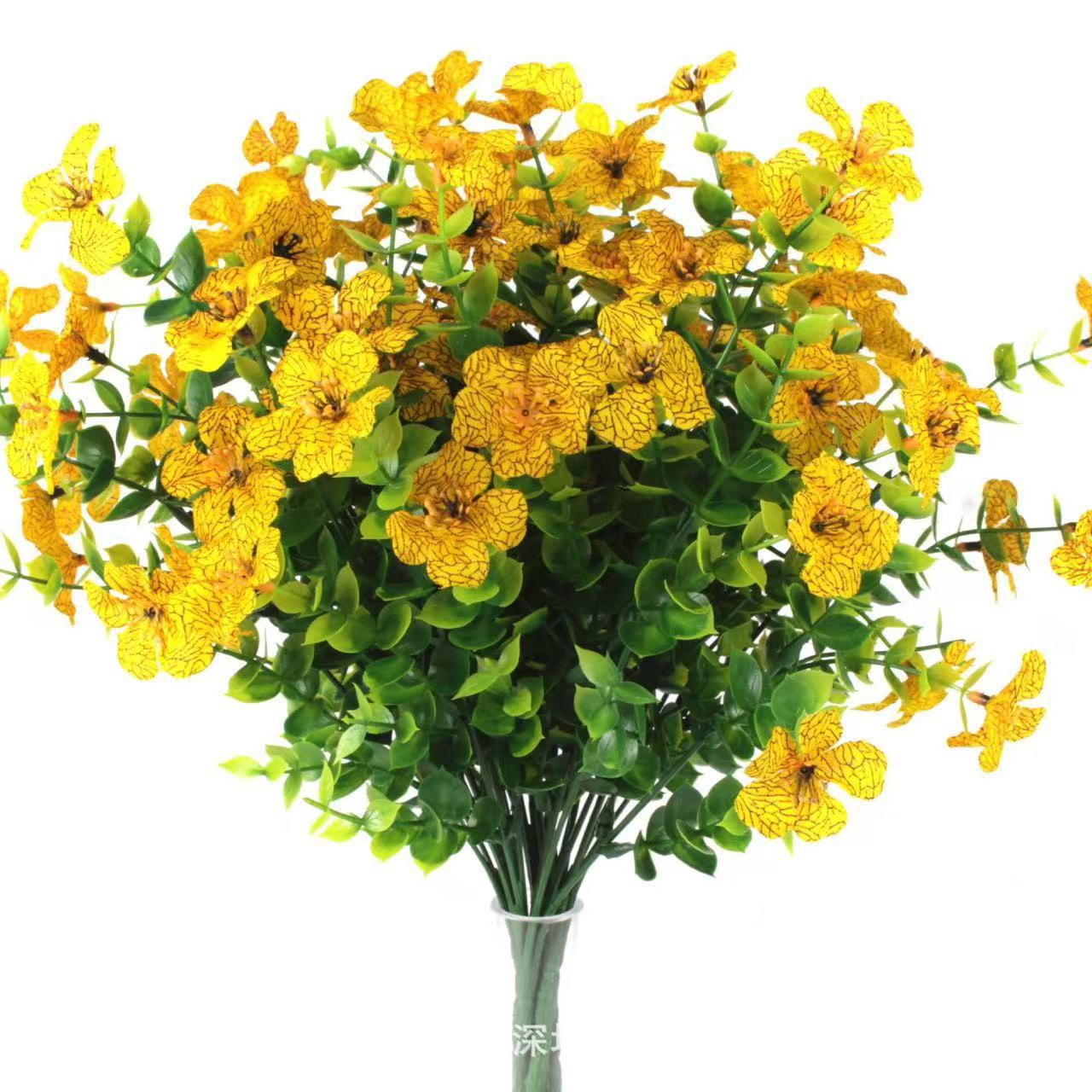 Amazon transfronteriza flor de simulación 7 yugari violeta decoración al aire libre flores de decoración violeta artificiales