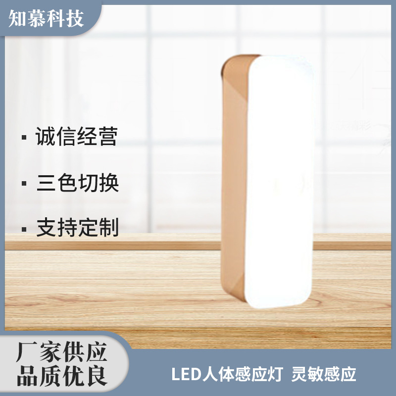 跨境优选楼道led人体感应灯家用充电夜灯宿舍移动节能感应衣橱灯|ms