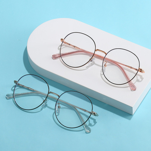  New Anti-blue light glasses for women, personalized design, flat-top style, unisex, Korean version, retro square metal frame