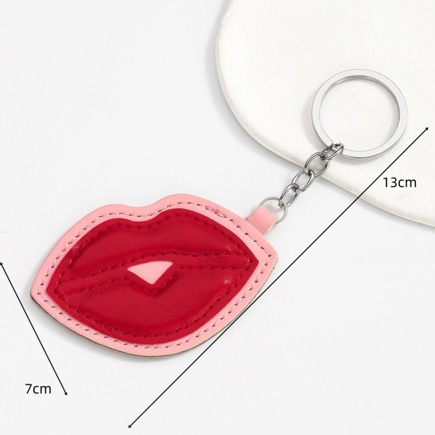 12g Weight Bag Pendant, Keychain Classification 1 Piece Quantity Cute Lips Pu Leather Valentine'S Day Unisex Bag Pendant Keychain