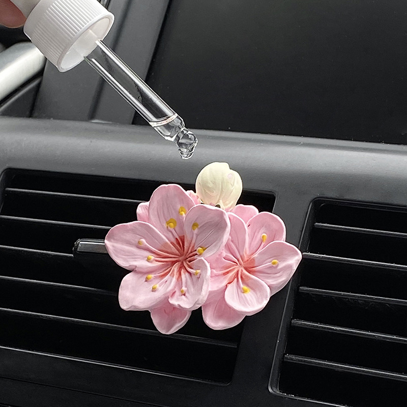 Car Air Freshener Peach Blossom Air Vent Air Freshener Deodorizing Air Freshener Car Ornament Decorative Accessory